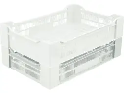 Ящик пластиковый морозостойкий перфорированный, 600x400x135 мм, 32,4 л, белый [119 м]