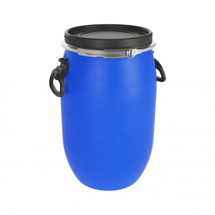 Бочка пластиковая с металлическим обручем и ручками, 30 л, синий [БП30.02/04]