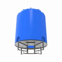 Емкость T 10000 л синяя на основании для полного слива F