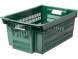 Ящик пластиковый с перфорированными стенками и сплошным дном, 600х400х250 мм, зеленый [125-1]