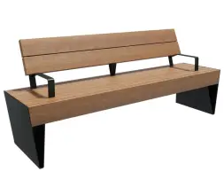 Скамейка стальная «Симпозиум» 4,0 м (двухсторонняя, с подлокотниками и разделителями)