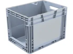 Евроконтейнер пластиковый с вырезом SPK 4032-1, 400х300х320 мм, серый