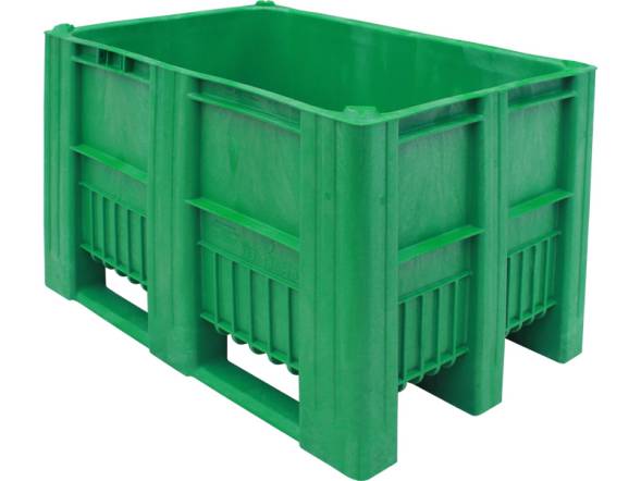 Крупногабаритный сплошной пластиковый контейнер на полозьях Big Box, 1200х800х740 мм, зеленый [1200800740-00]