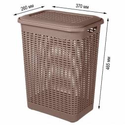 Корзина для белья 30л, коричневый