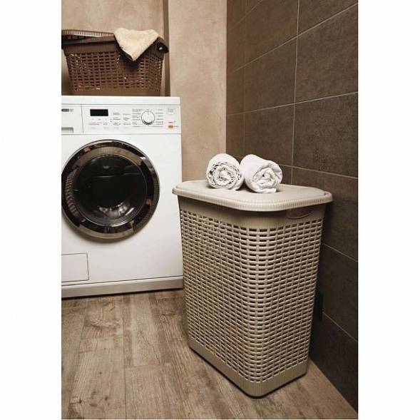Корзина для белья 30л, коричневый