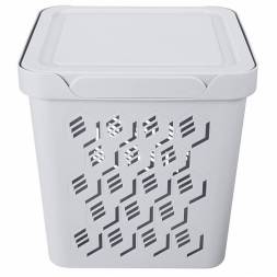 Ящик с крышкой универсальный Deluxe, 286x286x286 мм, 18л, светло-серый