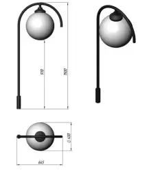 Стальной фонарный столб Т-23 со светильником 5,0 м