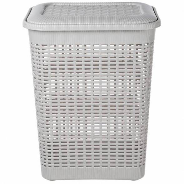 Корзина для белья 30л, светло-серый