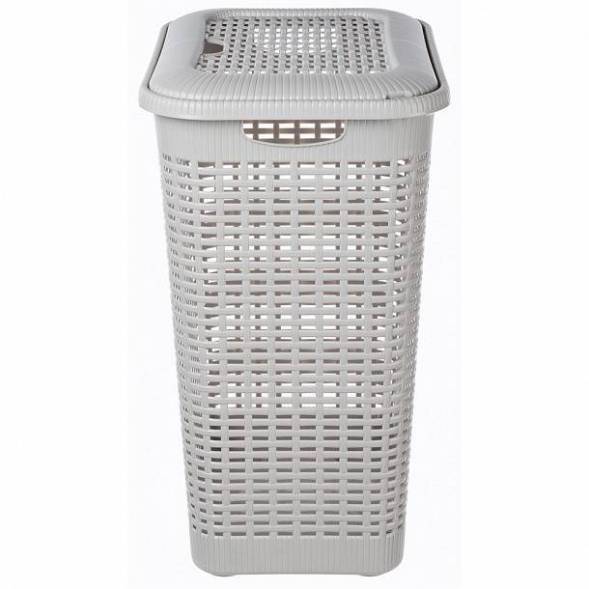 Корзина для белья 30л, светло-серый