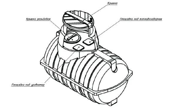 Емкость подземная U 2000 oil черный