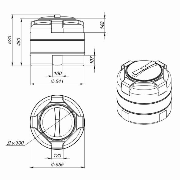 Емкость T 100л зеленая