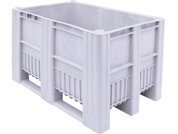 Крупногабаритный сплошной пластиковый контейнер на полозьях Big Box, 1200х800х740 мм, белый [1200800740-00]