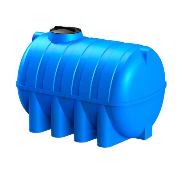 Емкость пластиковая горизонтальная для хранения воды и дизельного топлива, 2500 л, синий [TG2500S13]