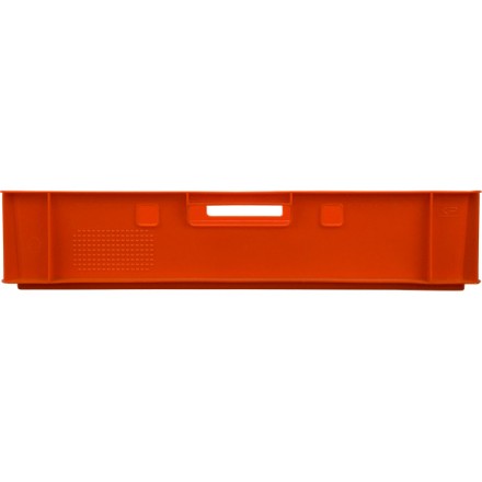 Ящик пластиковый для мяса с ручками E1, 600х400х120 мм, сплошной, красный