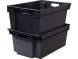 Ящик пластиковый сплошной, 600х400х250 мм, черный [125-2]