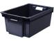 Ящик пластиковый сплошной, 600х400х250 мм, черный [125-2]
