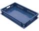 Ящик (евролоток) пластиковый штабелируемый, 600х400х100 мм, синий, перфорированный [600400100-0]