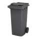 Мусорный контейнер пластиковый для ТБО/ТКО на колесах с крышкой, 120 л, серый