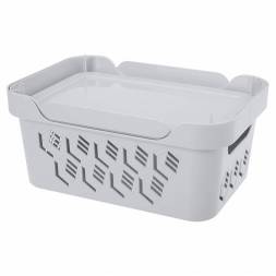 Ящик с крышкой универсальный Deluxe, 4,6л, светло-серый