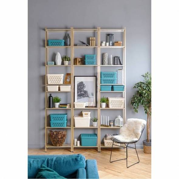 Ящик с крышкой универсальный Deluxe, 4,6л, светло-серый