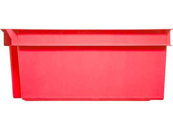 Ящик пластиковый сплошной, 600х400х250 мм, бордовый [125-2]
