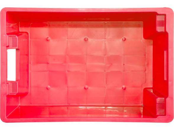 Ящик пластиковый сплошной, 600х400х250 мм, бордовый [125-2]