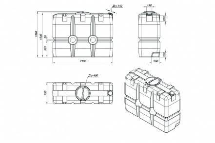 Емкость SK 2000 л синяя