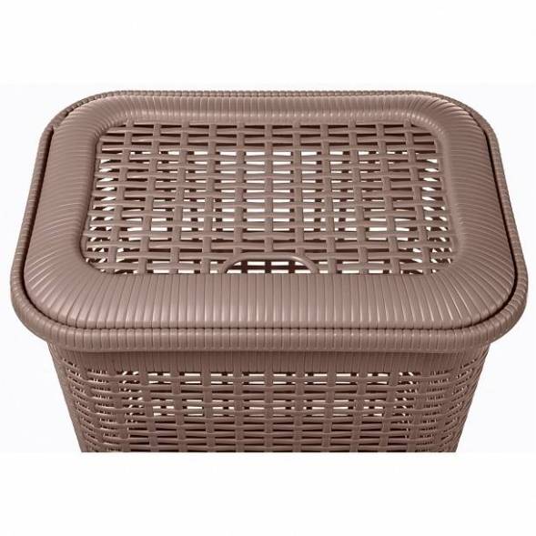 Корзина для белья 50л, коричневый