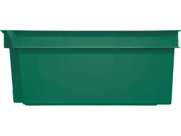 Ящик пластиковый сплошной, 600х400х250 мм, зеленый [125-2]