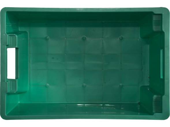 Ящик пластиковый сплошной, 600х400х250 мм, зеленый [125-2]