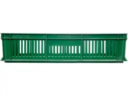 Ящик пластиковый перфорированный, 600x400x140 мм, 27 л, зеленый [705.01.03]