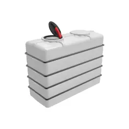 Емкость K 3000л под плотность до 1.2 г/см3 белая с откидной крышкой в обрешетке