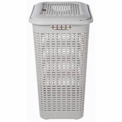 Корзина для белья 50л, светло-серый