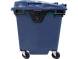 Пластиковый мусорный контейнер на колесах, 1100л, синий