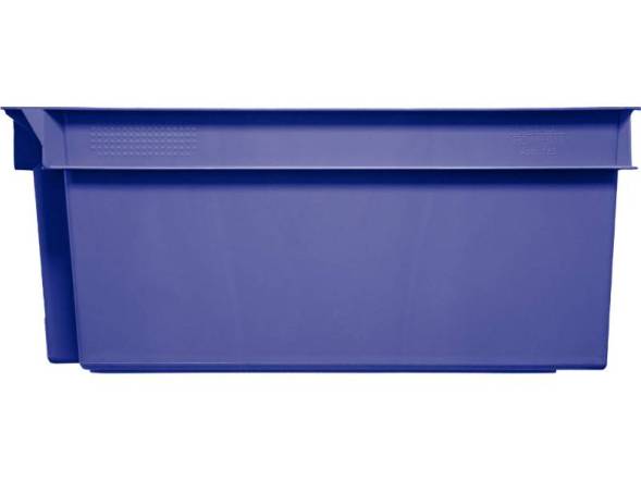 Ящик пластиковый сплошной, 600х400х250 мм, синий [125-2]