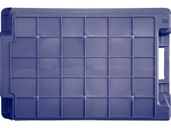 Ящик пластиковый сплошной, 600х400х250 мм, синий [125-2]