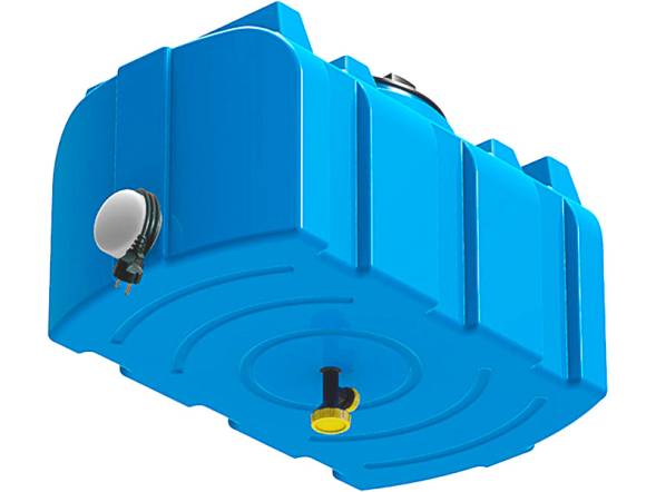 Бак пластиковый для летнего душа с подогревом R/100, 100 л, синий [Бак R 100 с подогревом]