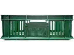 Ящик пластиковый перфорированный, 600×400×140 мм, 27 л, зелёный [705.01.03]
