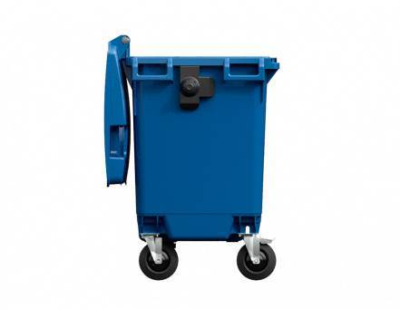Контейнер пластиковый для мусора (ТБО/ТКО) с крышкой на колесах, 660 л