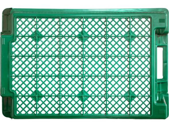 Ящик пластиковый с перфорированными стенками и дном, 600х400х250 мм, зеленый [125]