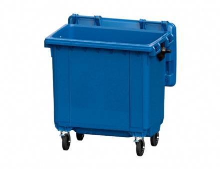 Контейнер пластиковый для мусора (ТБО/ТКО) с крышкой на колесах, 770 л