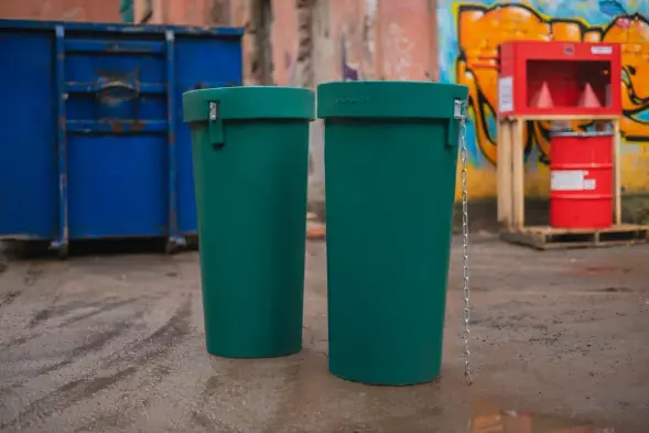 Мусоросброс секция приёмная (усиленная) зеленый, без цепей