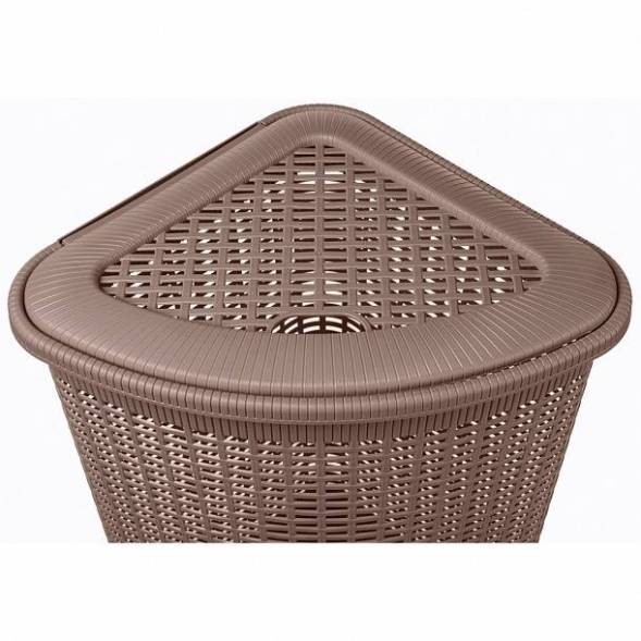 Корзина для белья угловая, 50л, коричневая