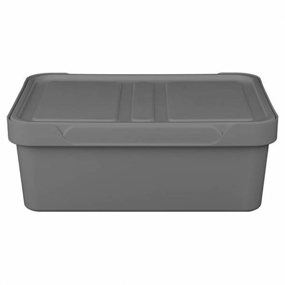 Ящик с крышкой универсальный Luxe, 12л, серый