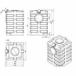 Емкость пластиковая универсальная с резьбовой крышкой для воды, топлива и пищевых продуктов, 600 л, белый [113.0600.001.0]