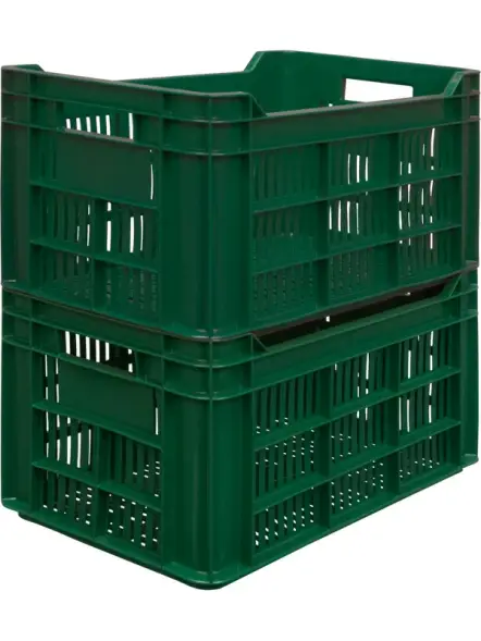 Ящик пластиковый перфорированный, 500x300x264 мм, 39,6 л, зеленый [112]