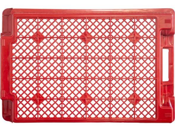 Ящик пластиковый с перфорированными стенками и дном, 600х400х250 мм, красный [125]