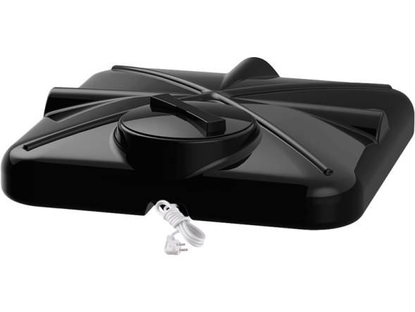 Бак пластиковый для летнего душа с подогревом, 160 л, черный [Б-160(М) с подогревом]