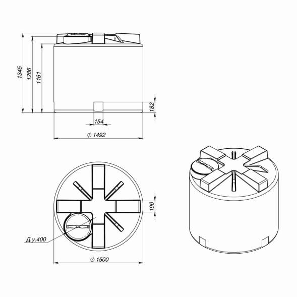 Емкость T 2000л зеленая