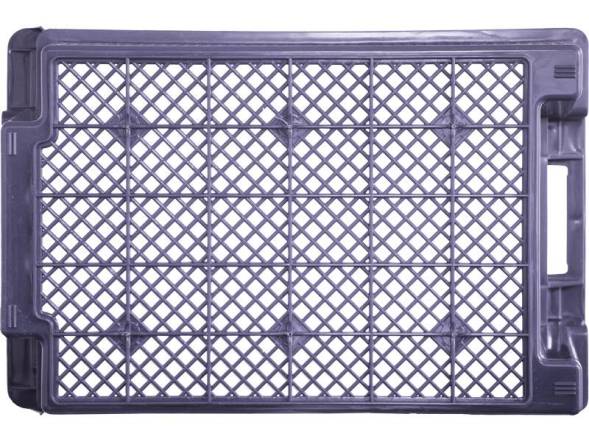 Ящик пластиковый с перфорированными стенками и дном, 600х400х250 мм, серый [125]